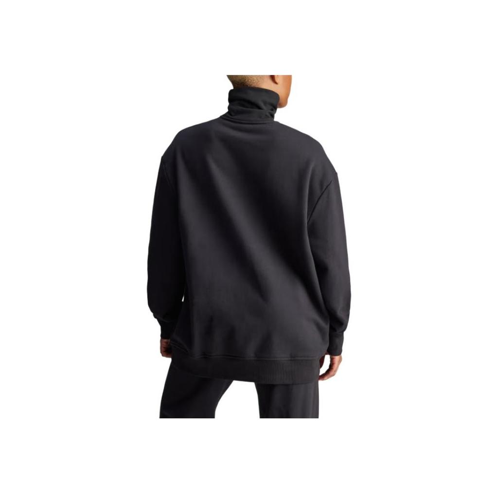 Adidas Stella McCartney Высокий ворот Свободный повседневный длинный рукав Толстовка Женские топы Черный IW9859