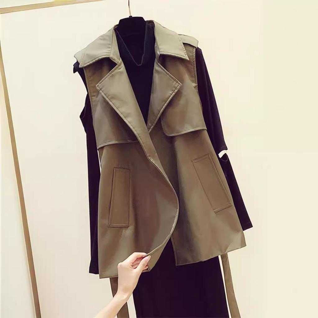 Тренчкот жилет женский весна и осень новый безрукавный жилет жилет костюм внешний жилет куртка женская