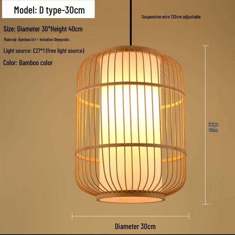 Retro Zen Bamboo Weaving Pendant Lamp for Restaurants & Teahouses