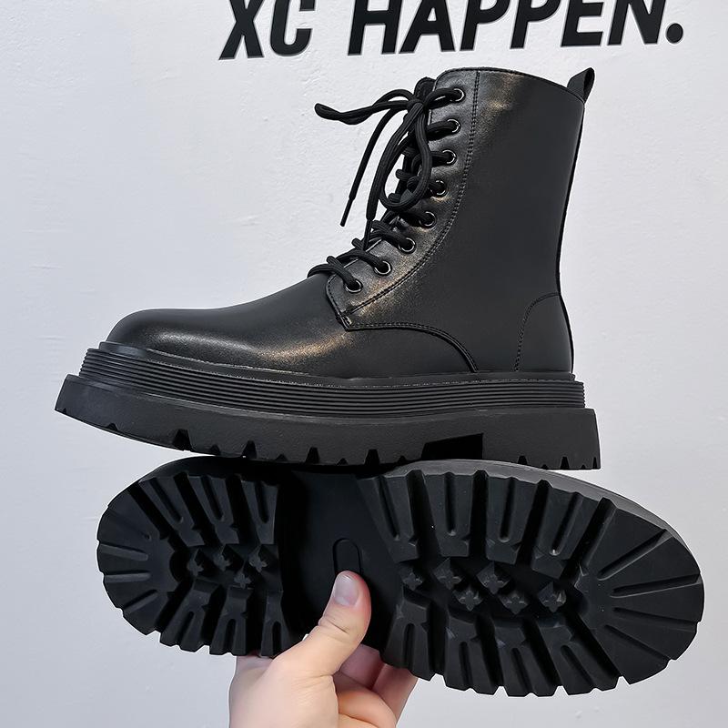 Осенние ботинки Мартин мужские короткие ботинки бархатные новые в британском стиле высокие кожаные туфли модные универсальные рабочие ботинки 56735-A