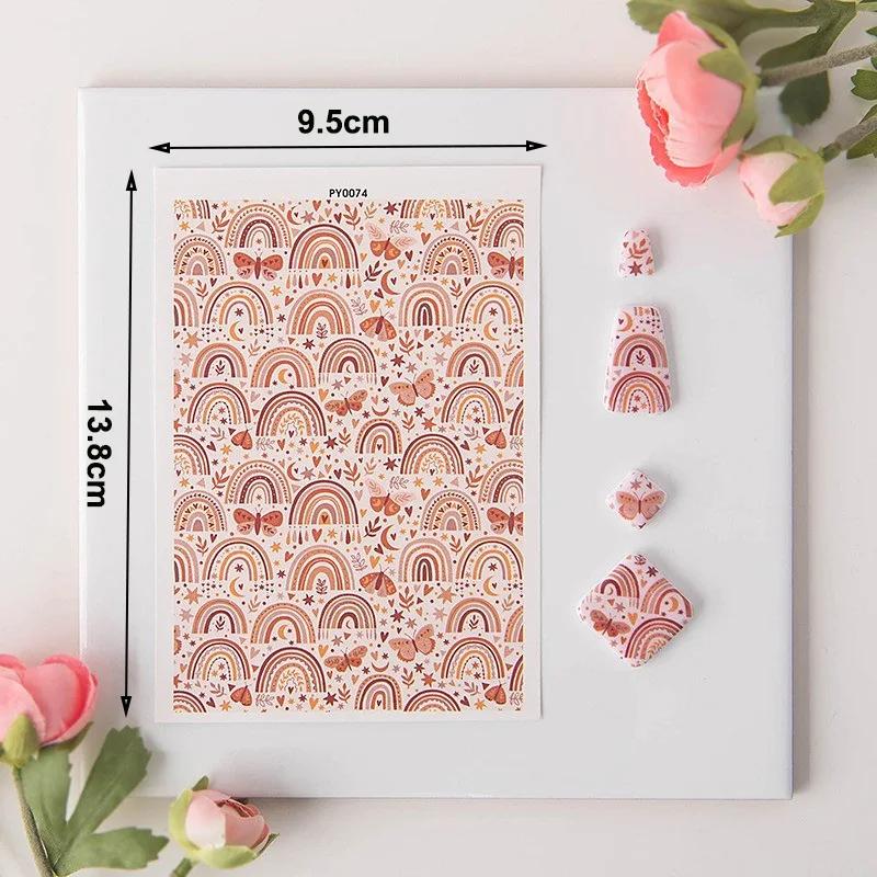 Bohemian Style Rainbow Heart Butterfly Polymer Clay Special Watercolor Transfer Paper Soft Pottery Earring Jewelry Coloring Tool