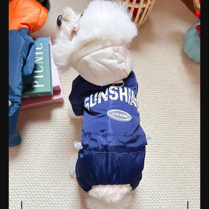 Warm Cotton Dog Winter Coat With Four Legs Schnauzer Poodle Bichon Frise - Thick Insulated Pet Clothing
