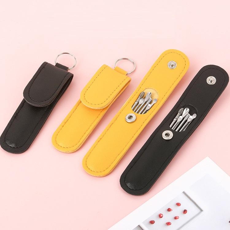 6 шт./компл. ложка для чистки ушей, спиральная пружина, набор инструментов для чистки ушей, портативное средство для удаления серы из нержавеющей стали для взрослых