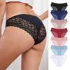 M-XL Women Floral Lace Seamless Panties Mid Waist Hip Lifting Briefs Underwear  Hollow Out Underpants 40-70KG