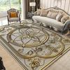 European Style Golden Carpet Living Room Luxury Decoration Flannel Large Rugs Sofa Area Coffee Tables Non-slip Soft Mat Bedroom