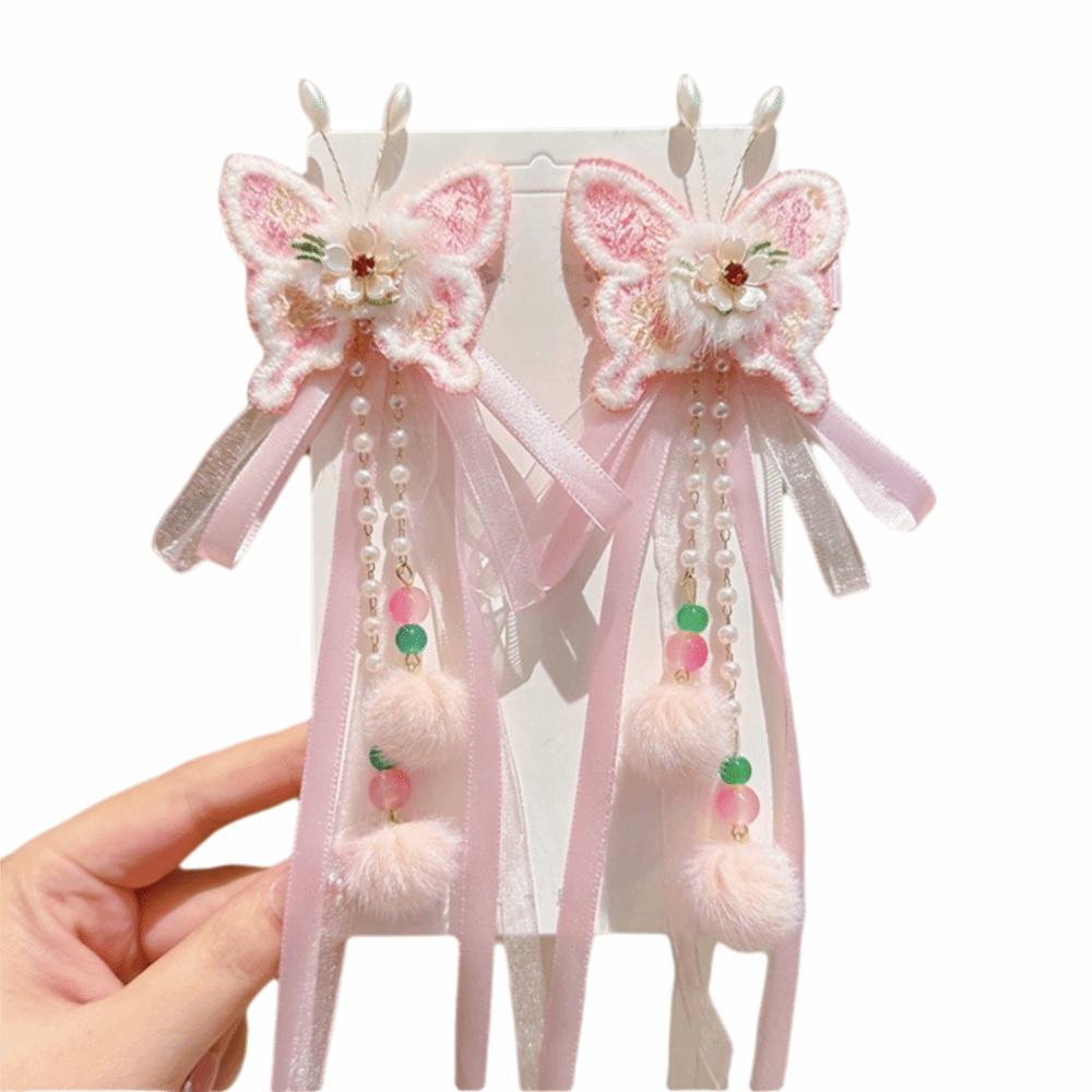 Cute Tassel Hairpin Bow New Year Hair Accessory Hanfu Traditional Chinese Hair Clip Cosplay Events