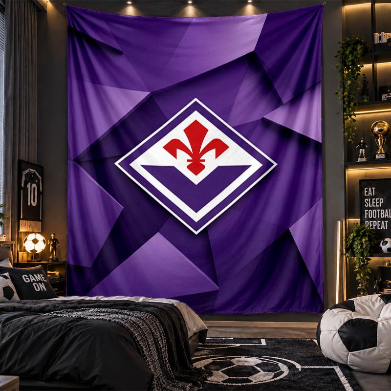 Wall Hanging Tapestry Fiorentina FC Print Cloth for Living Room Bedroom Home Decor