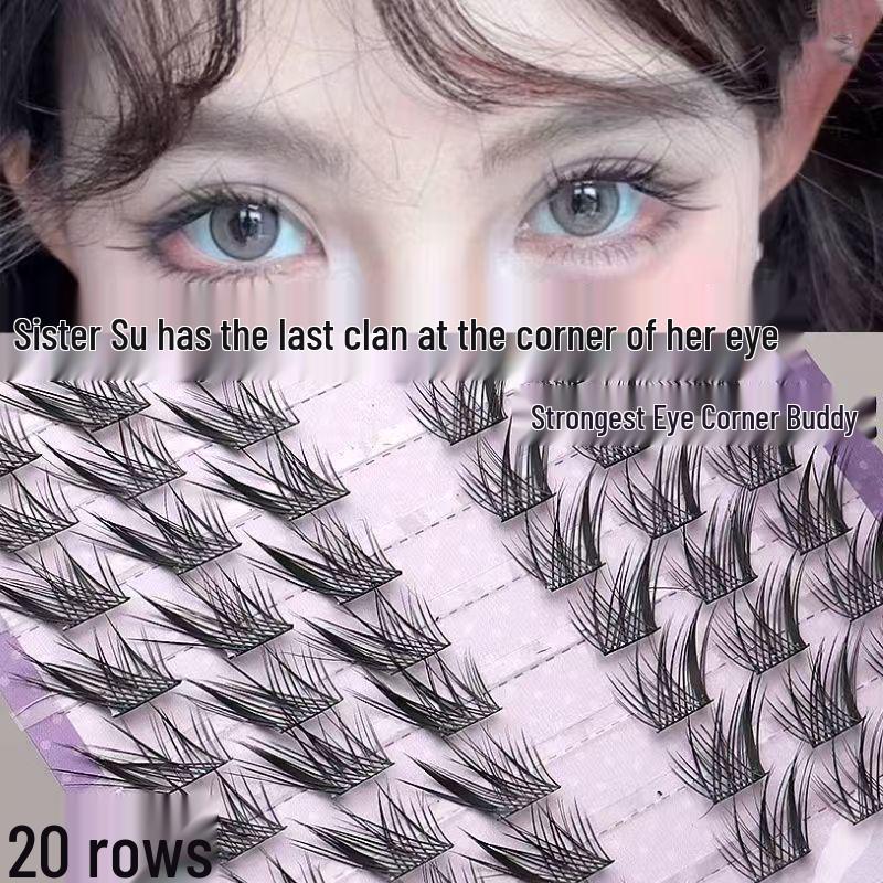 Alluring Fox Eye Corner Lashes: Natural, Segmented Su Daji Style for a Slanted, Realistic Look.