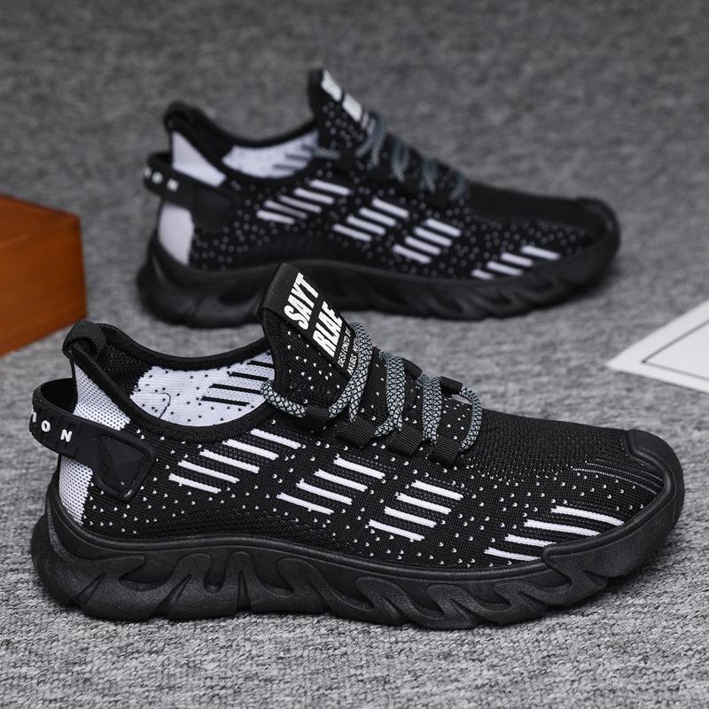 Summer Men's Shoes New Fly-woven Mesh Breathable Casual Shoes Fashionable Versatile Wear-resistant Sports Shoes
