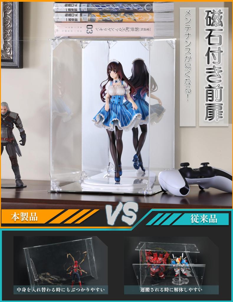 Cooltaku Figure Case Acrylic UV Protection Base Mirror Rear Mirror Magnet Type Front Door Collection Case More Sturdy Assembly Type Acrylic Case