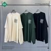Мужская футболка с длинным рукавом, oversize, пэчворк, с принтом, имитация двух предметов, Осень 2025