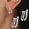 Classic Genuine Earrings Jewelry Black Stone Cute Hoop Earrings For Women