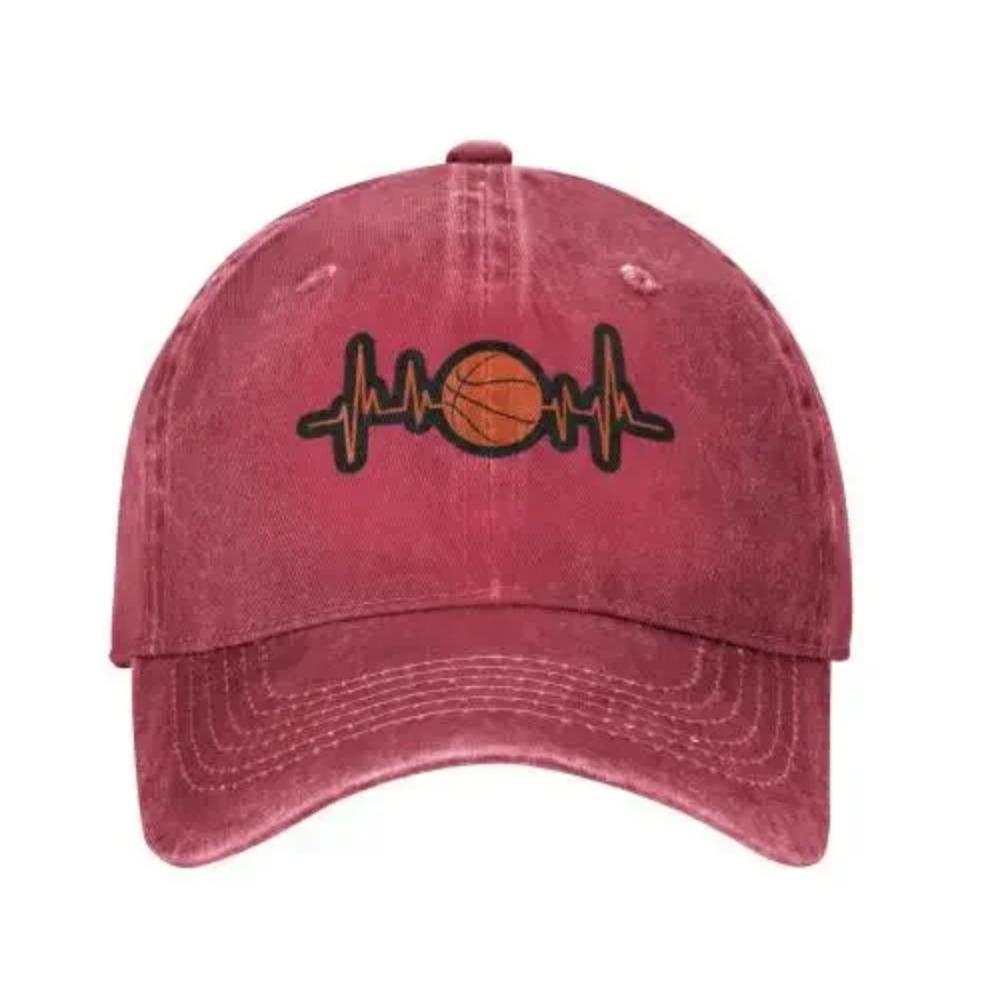 Унисекс Оранжевый Баскетбольная Бейсбольная Кепка Сердцебиение Регулируемая Кепка Сэндвич Кепка Хип-Хоп Кепки