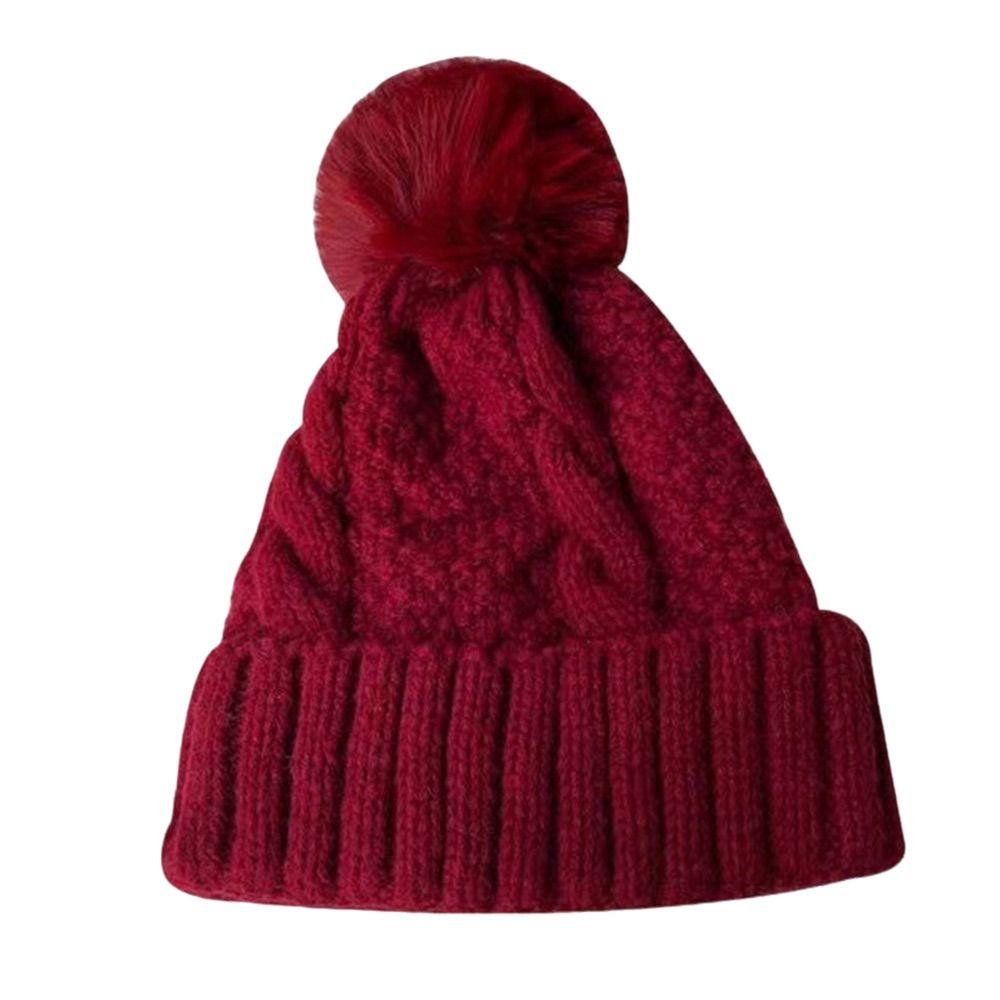 Однотонные вязаные шапки, утолщенные шапки-бини, повседневная шерстяная шапка, женская