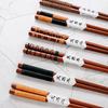 6 Pairs Wooden Chopsticks Japanese Sushi Sticks Reusable Wood Chopsticks Korean Chinese Food Chopstick Home Restaurant Tableware