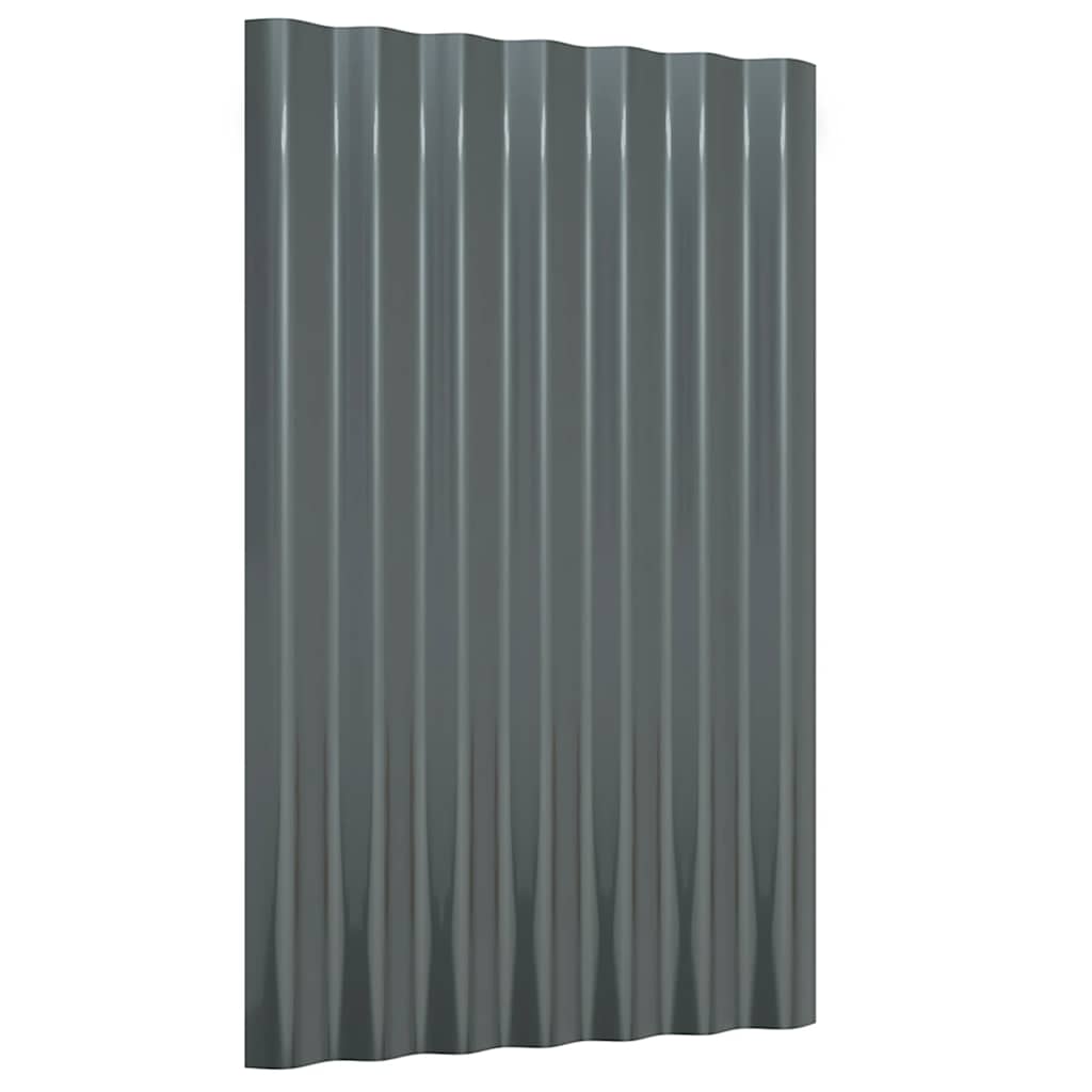 Roof Panels 36 pcs Galvanized Steel Anthracite 60 x 36 cm