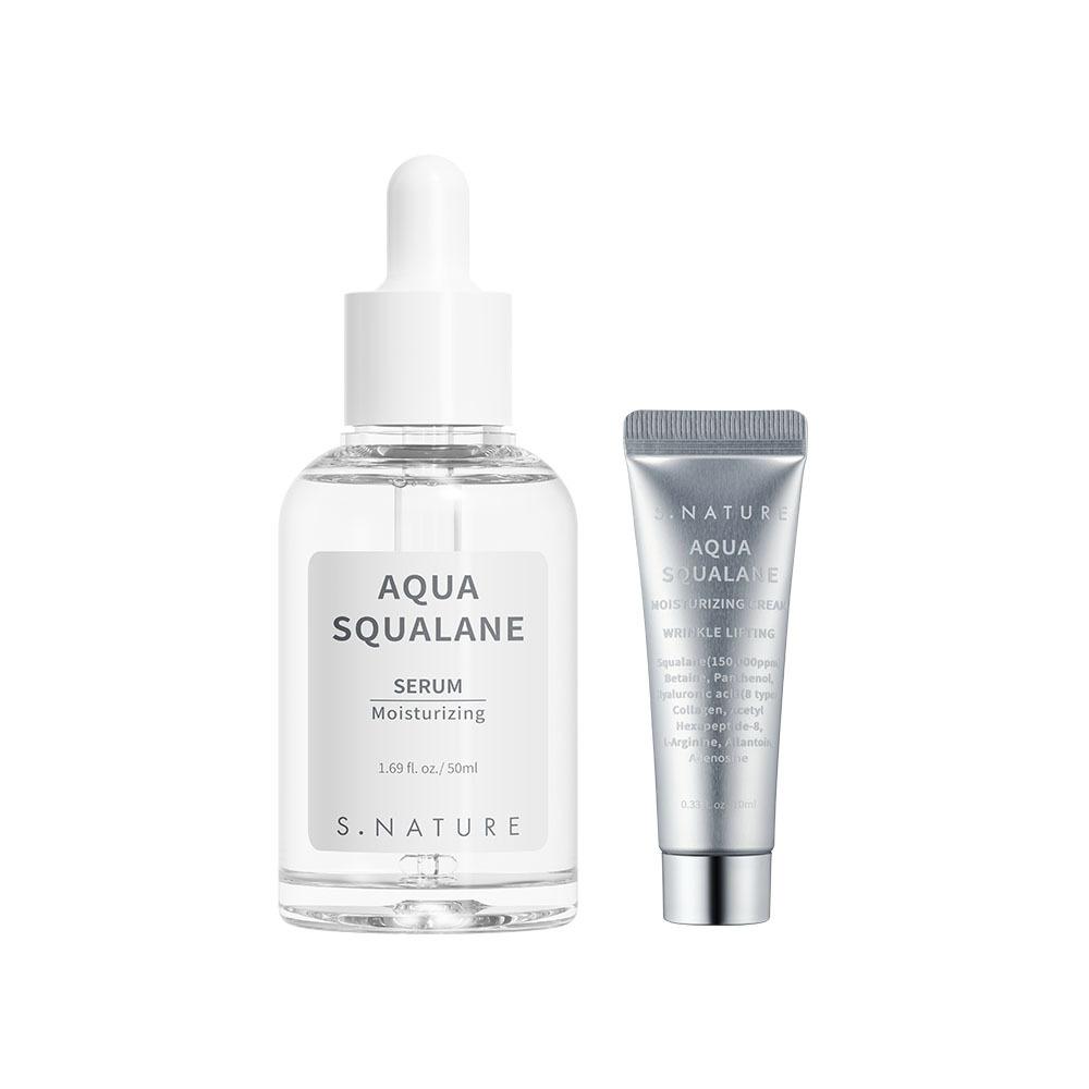 Snature Aqua Squalane Serum 50ml + Moisture Cream 10ml