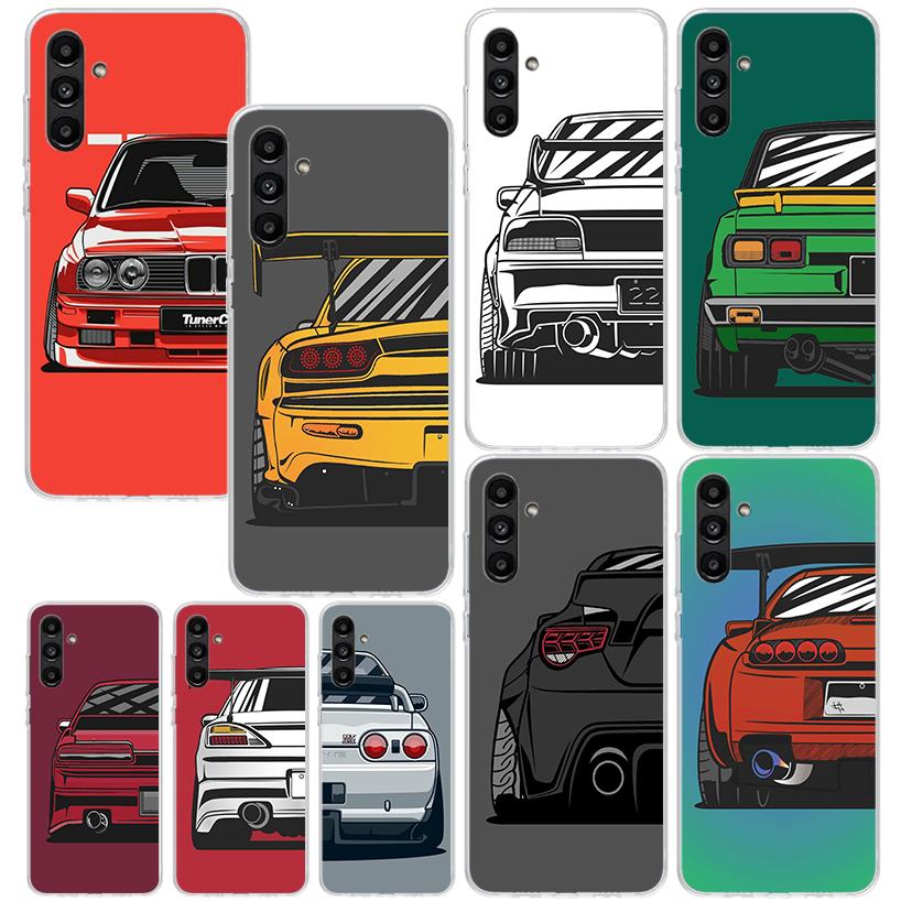 Japan JDM Sports Cars Comic Phone Case For Samsung Galaxy A17 A37 A57 A16 A26 A36 A56 A15 A25 A35 A55 A14 A24 A34 A54 A13 A23 A3