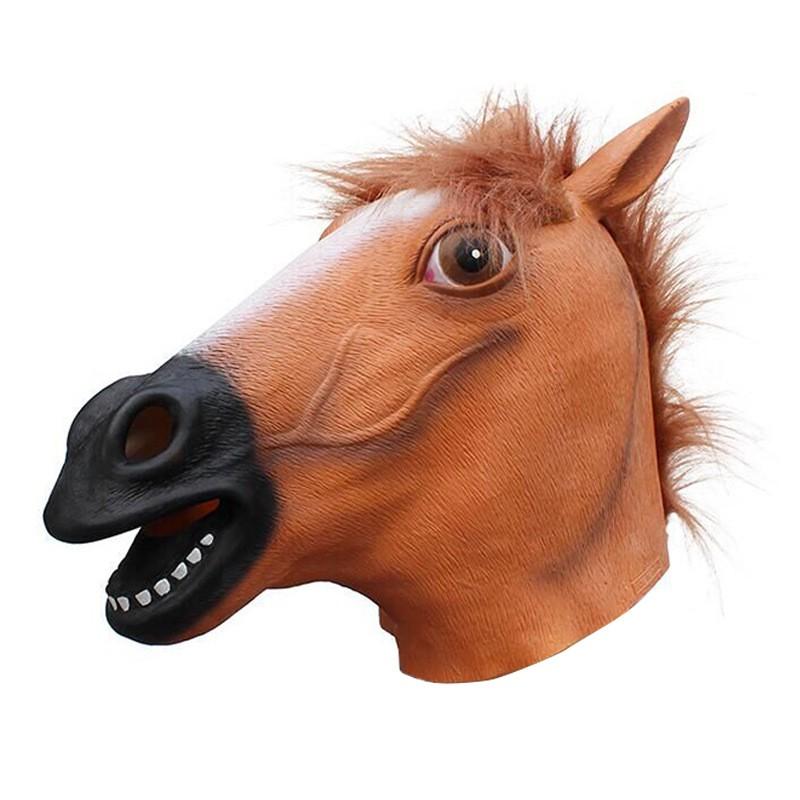Latex Animal Horse Head Mask Halloween Cosplay Costume Party Prop
