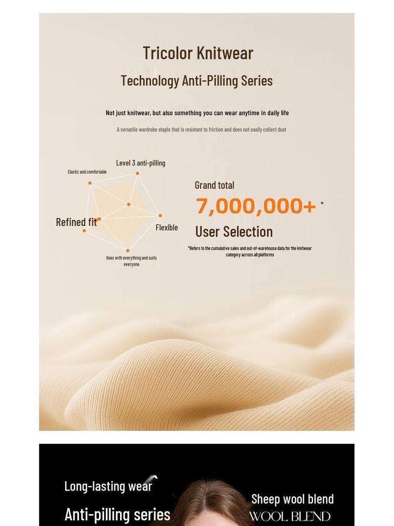 Sancai 2025 Зимний облегающий вязаный топ с кружевом, V-образным вырезом и длинными рукавами