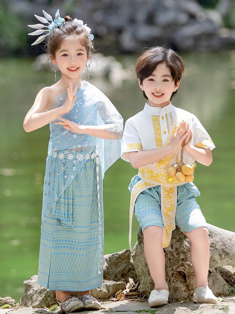 Детский национальный костюм дай для мальчиков и девочек - Весенняя, летняя, осенняя одежда для выступлений