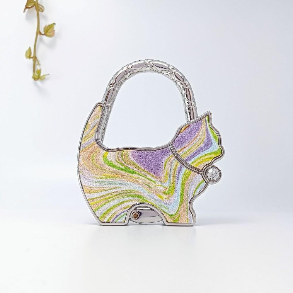 Милая форма Кошка Крючок для сумки Прекрасный дизайн Складной Складной Крючок для сумки Портативный Материал сплава Крючок для края стола Домашнее украшение