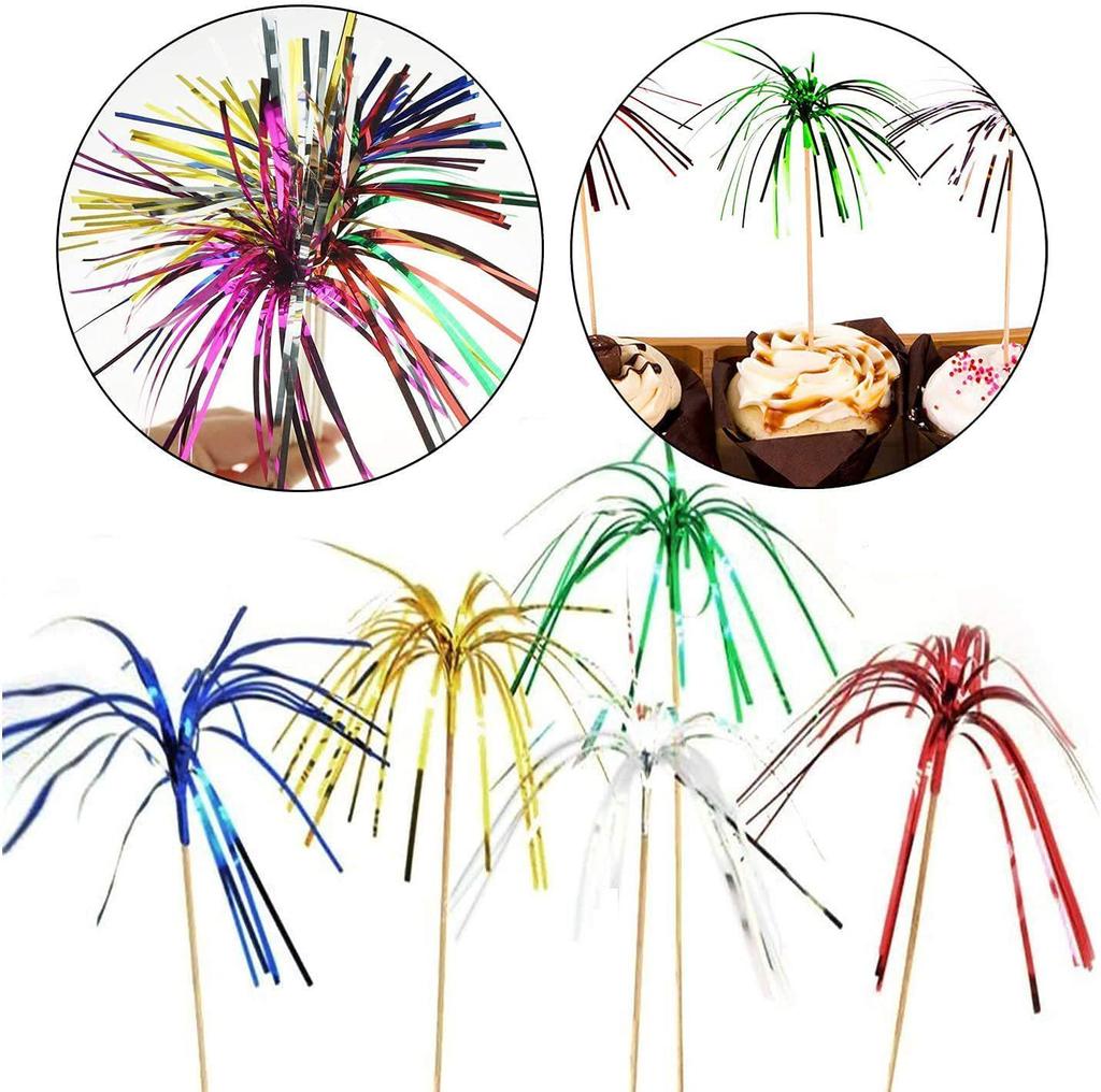 Hawaiian Party Set: 100PCS Colorful Paper Straws, Umbrella Picks, Fruit Picks, Honeycomb Pineapples, Flamingos, Firework Picks