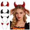 Cloth Halloween Hair Hoop Rhinestone Horn Hairpins Fashion Cow Horn Hairband  Friends