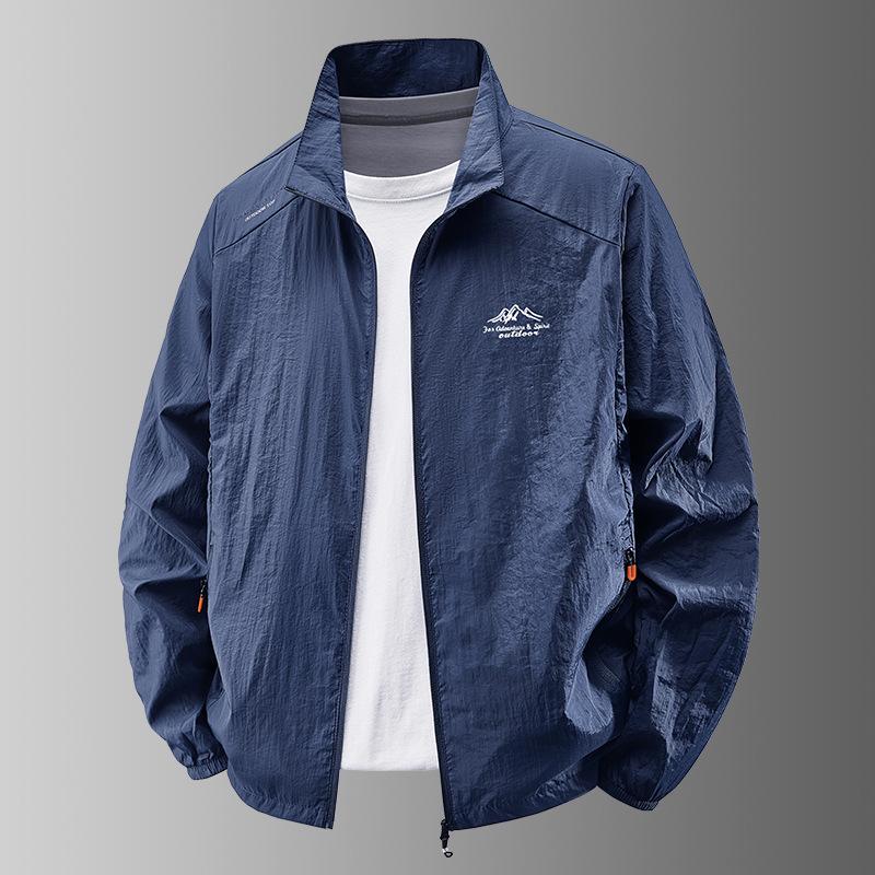 Солнцезащитный крем Мужской Ультратонкий Ледяной шелк Летний Мужской Рыбацкий Солнцезащитный крем Мужской Кожаная Ветровка Стойка Воротник Кардиган Куртка