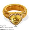 Thick Zircon Heart Ring Vintage Thick Finger Ring Elegant Women's Jewelry  Ladies