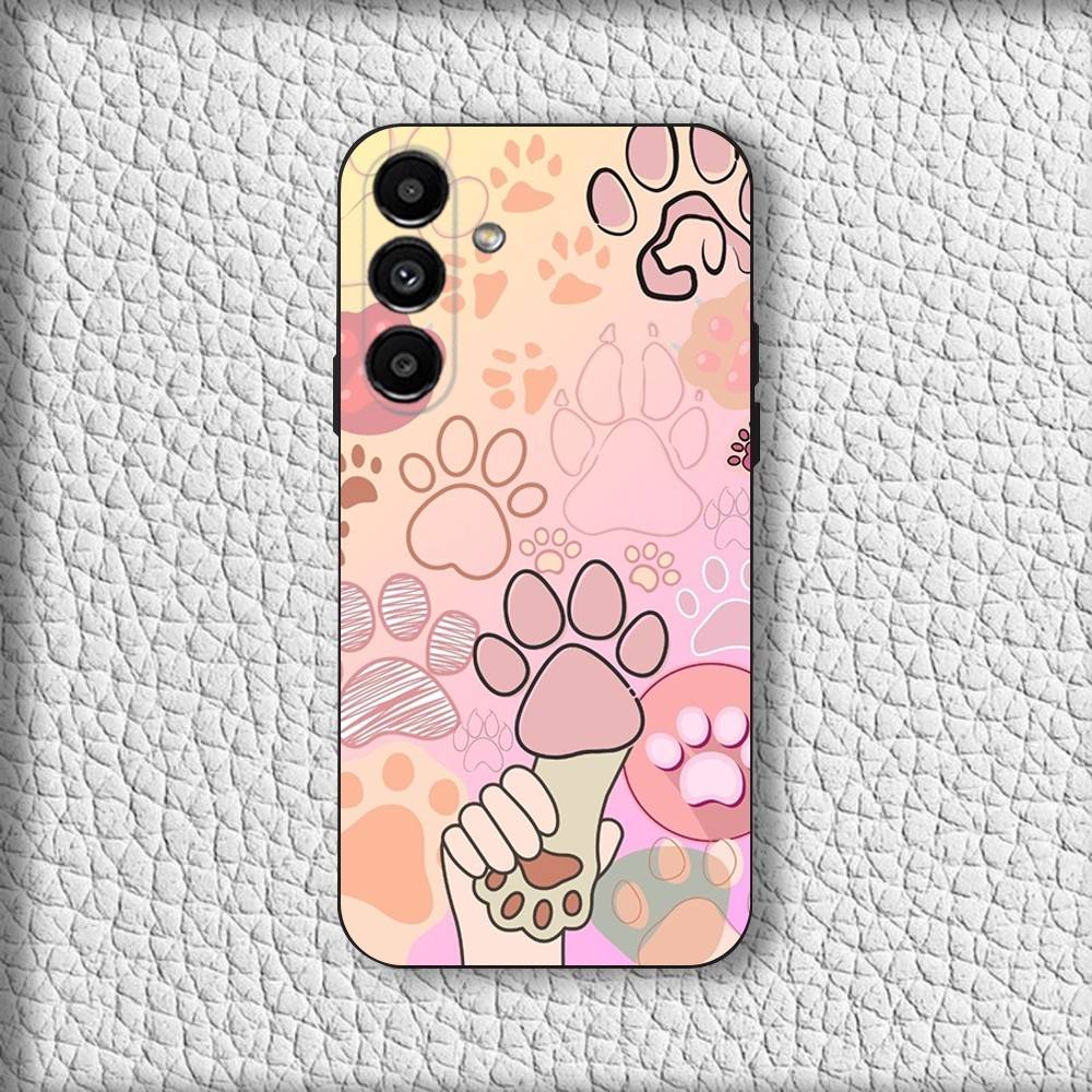 Art Puppy Paw Phone Case For Samsung Galaxy A20,A21s,A22,A31,A32,A52,A53,A72,73,A80 Soft Black Cover