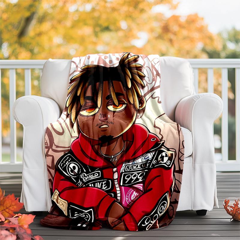 Juice WRLD printed throw blanket—soft,warm;versatile blanket for all seasons—perfect as &air-conditioning throw,nap blanket