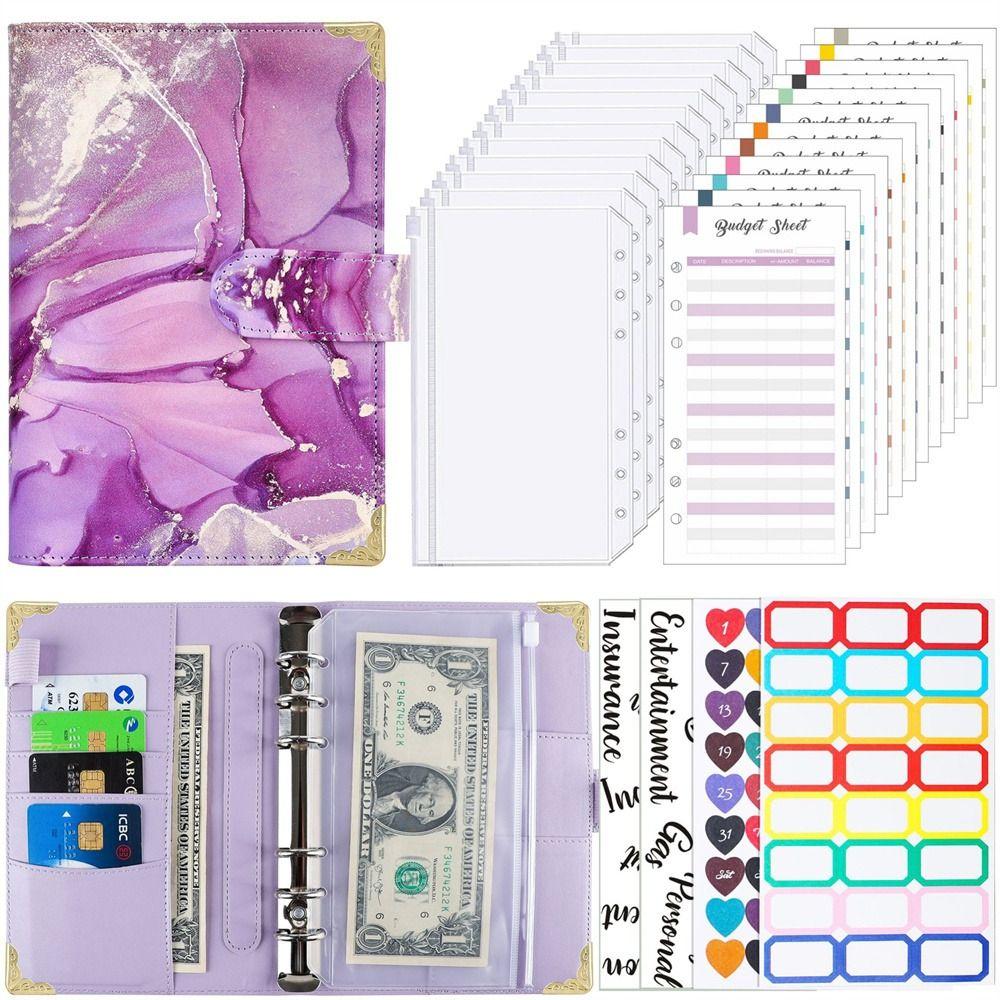 Pockets Cash Envelopes Bill Organizer Binder Notebook A6 Notebook Budget Binder Planner Binder