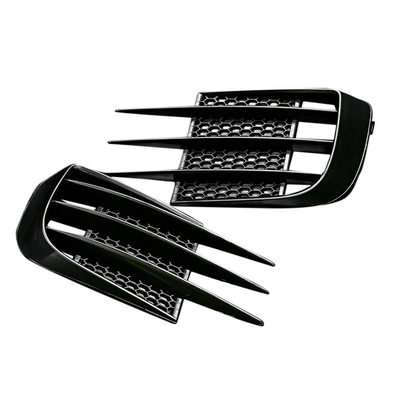 2 Pcs Front Bumper Grille Hoods Eyebrow Eye Wind Knife Cover Trim Fog Light Grille For Golf 6 MK6 VI GTI R R20