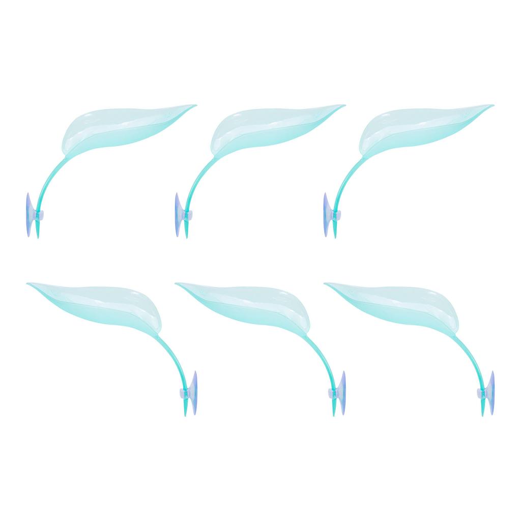 Turtle Basking Platform 6PCS Tree Frog Tank Accessories Leaf Shape Bearded Dragon Platform Suction Cups Resting Leaves