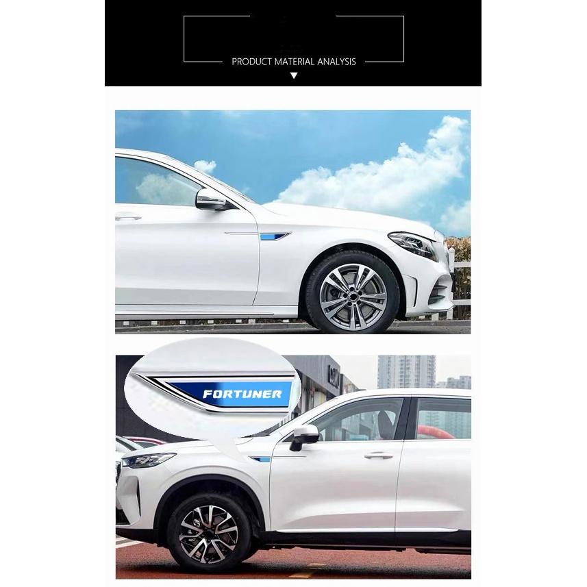 2 шт./компл. для Toyota Fortuner, автомобильное крыло, металлическая наклейка, внешние декоративные наклейки, модификация, эмблема автомобиля, аксессуары