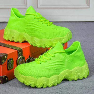 Весна-лето Новые мягкие дышащие трикотажные сетчатые эластичные женские повседневные кроссовки для активного отдыха на открытом воздухе для девочек