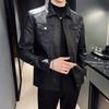 Мужская модная мотоциклетная куртка из ПУ кожи с отложным воротником и множеством карманов для осени и зимы - повседневное весеннее пальто
