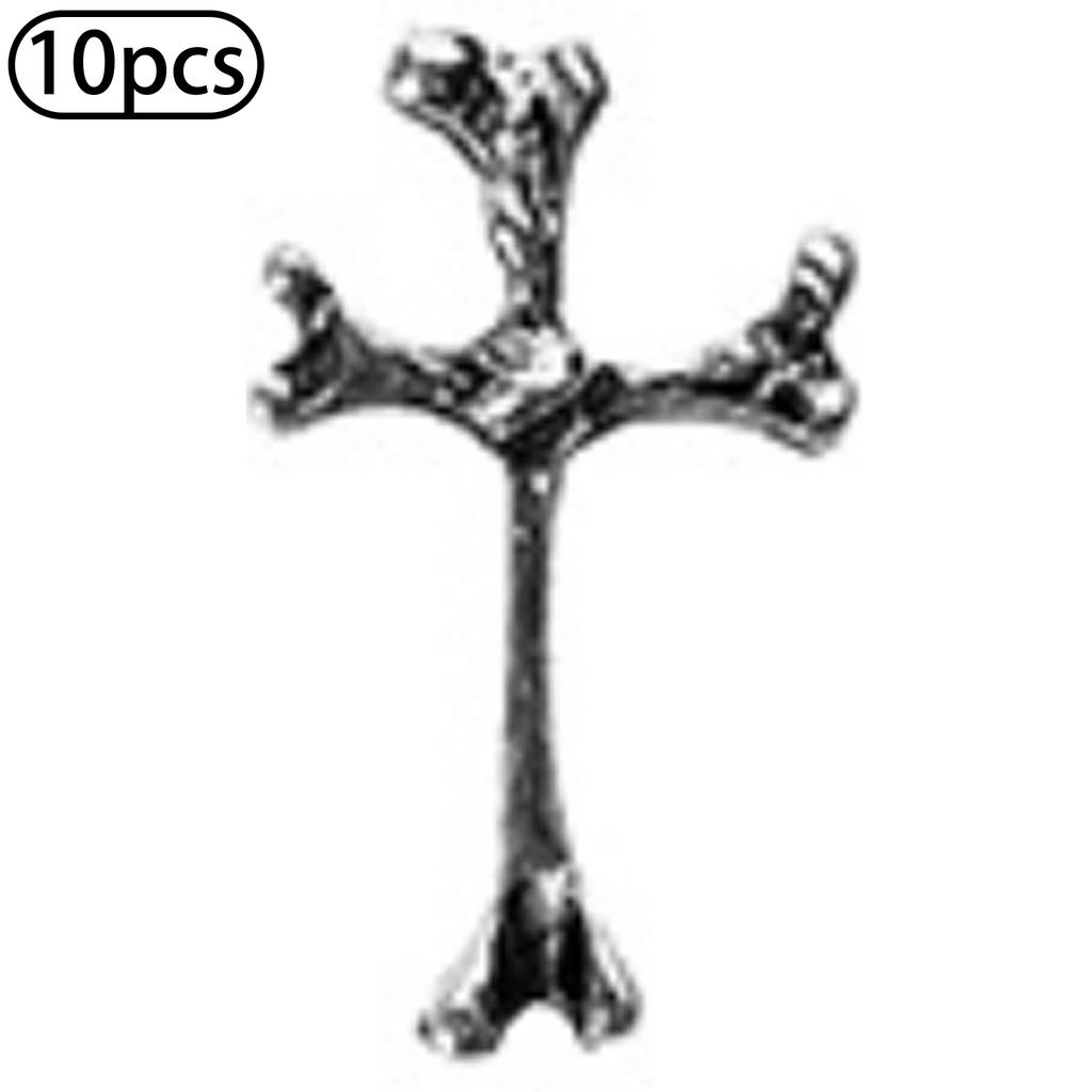 10Pcs Halloween Nail Charms Decorations 3D Metal Alloy Skull Cross Vintage Punk Style Nail Art Charms for DIY Manicure Nail Design Art Supplies