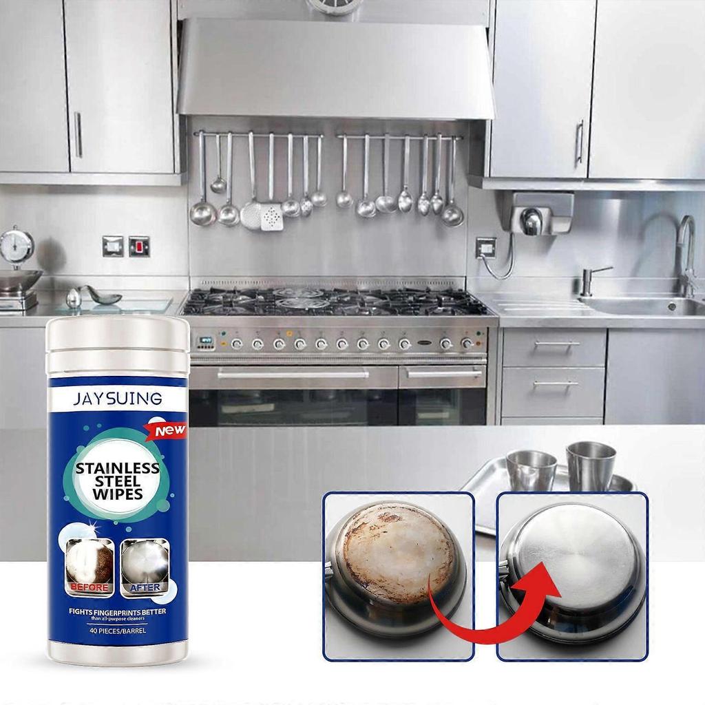 Limited time!!Jaysuing Stainless Steel Wipes Removes Water Spots And Dirt From Kitchen Faucets, Sinks, And Stainless Steel Surfaces