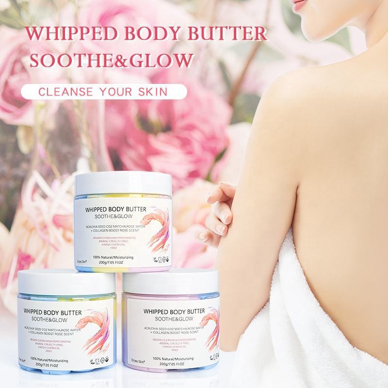Tricolor Body Butter Scrub for Moisturizing and Exfoliating, Nourishing Whipped Cream Body Lotion