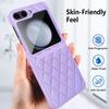 PU Rhombus Leather Phone Case for Samsung Galaxy Z Flip 5 Flip5 ZFlip5 5G Hard Shell Shockproof Protective Cover