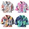 Korean-style Multi-color Tie-dye Short Denim Clothing New Children Lassel Long-sleeved Denim Jacket