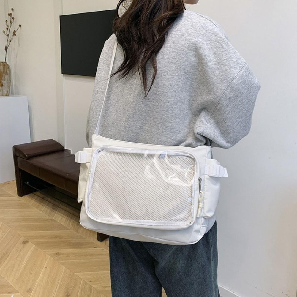 Clear Badge Display Shoulder Bag PVC Crossbody Bag Casual Transparent Pocket Itabag JK