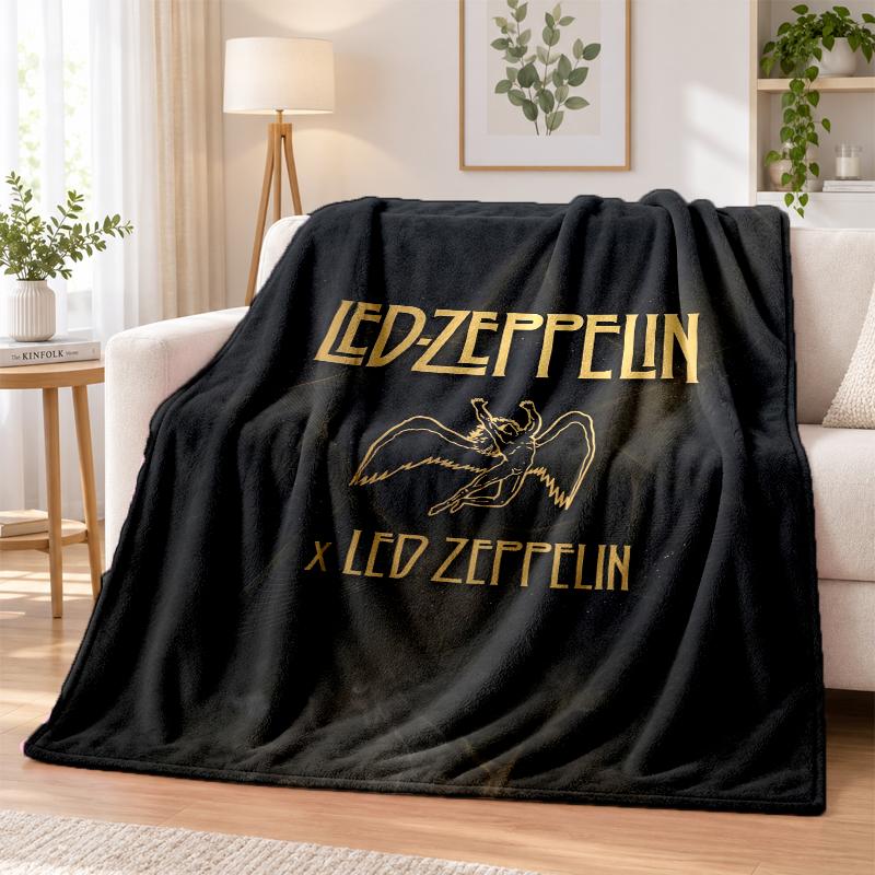 Led Zeppelin Printed Flannel Blanket Warm Comfort Bed Throw For Indoor Home Decoration