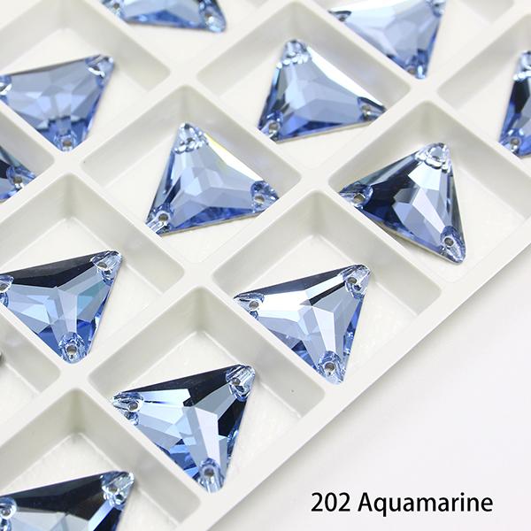 Dongzhou Triangle Sew-on Crystal Flatback Rhinestones Lead-free Crystal Beads for Garment Shoes Sewing Accessories