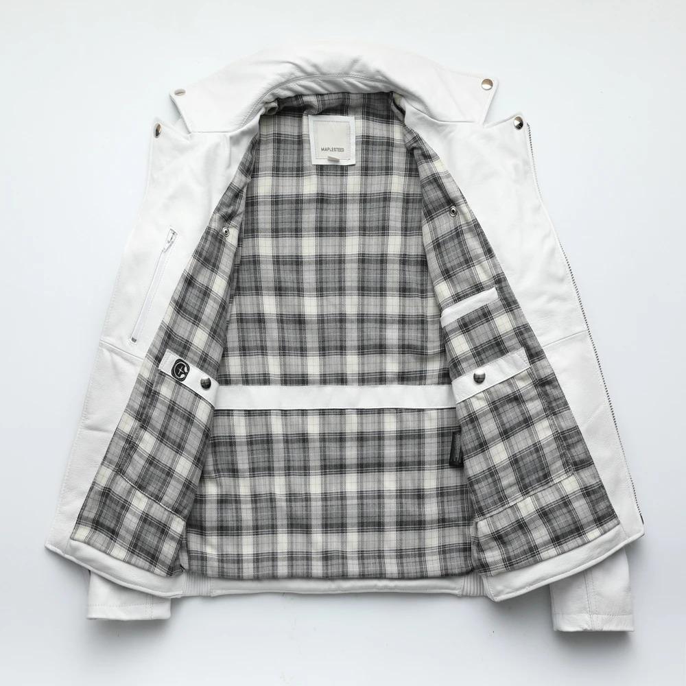 Chinese Size Unique Army Green Motorcycle Jacket Men Leather Jacket 100% Oil Wax Cowhide Motor Biker Jacket Male Leather Coat Winter M455