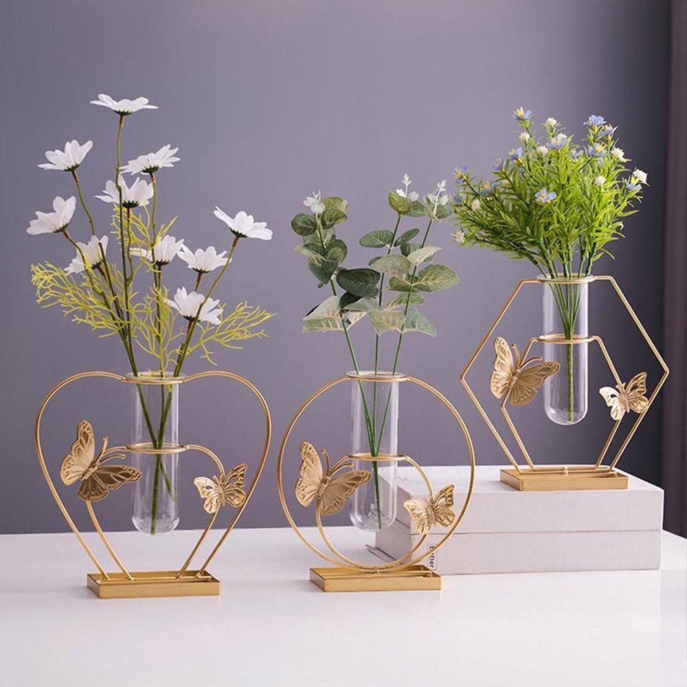 Plant Flower Pot Wedding Decoration Vases Metal Hydroponic Vase Ornaments