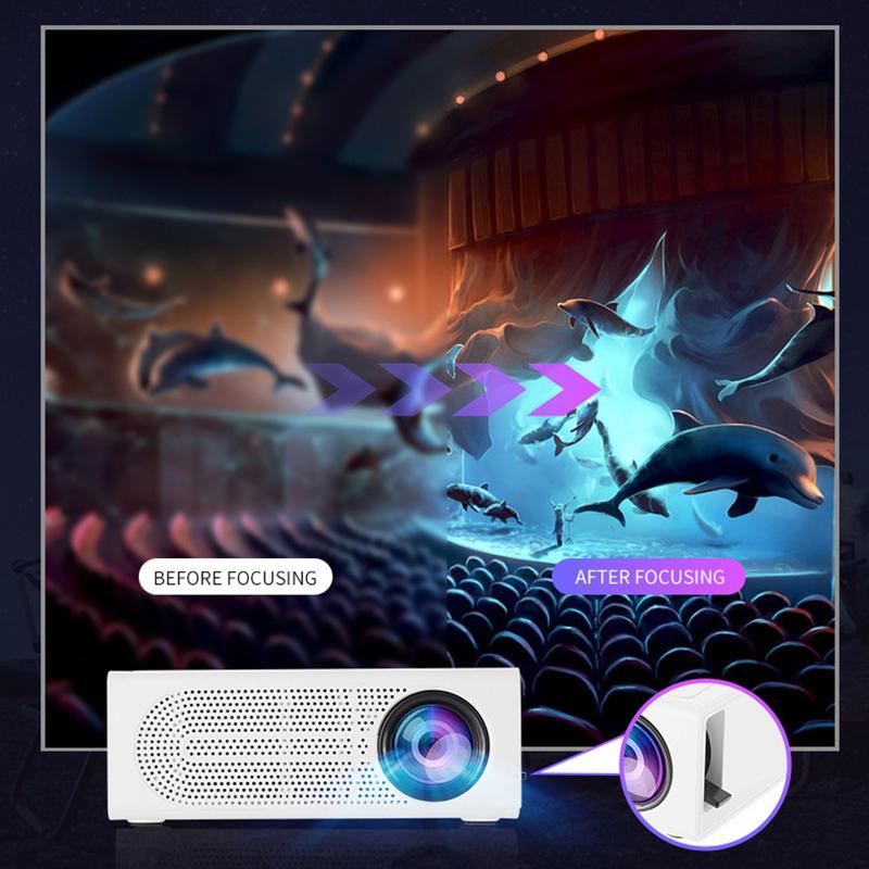 1080P Portable Mini Projector Usb Power Supply For Home Cinema Outdoor Camping Wired Phone Connection 100 Inches Screen Display