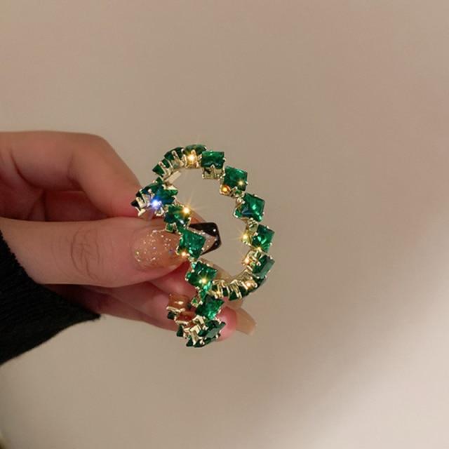 Роскошные серьги-кольца высокого качества с инкрустацией CZ, круглые зеленые серьги с кристаллами циркона для женщин, эффектные ювелирные изделия для помолвки